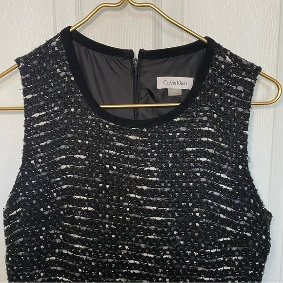 Calvin Klein shift dress with fur bottom size 6 winter Christmas - Picture 4 of 11